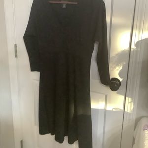 Black 3/4 length sleeves dress